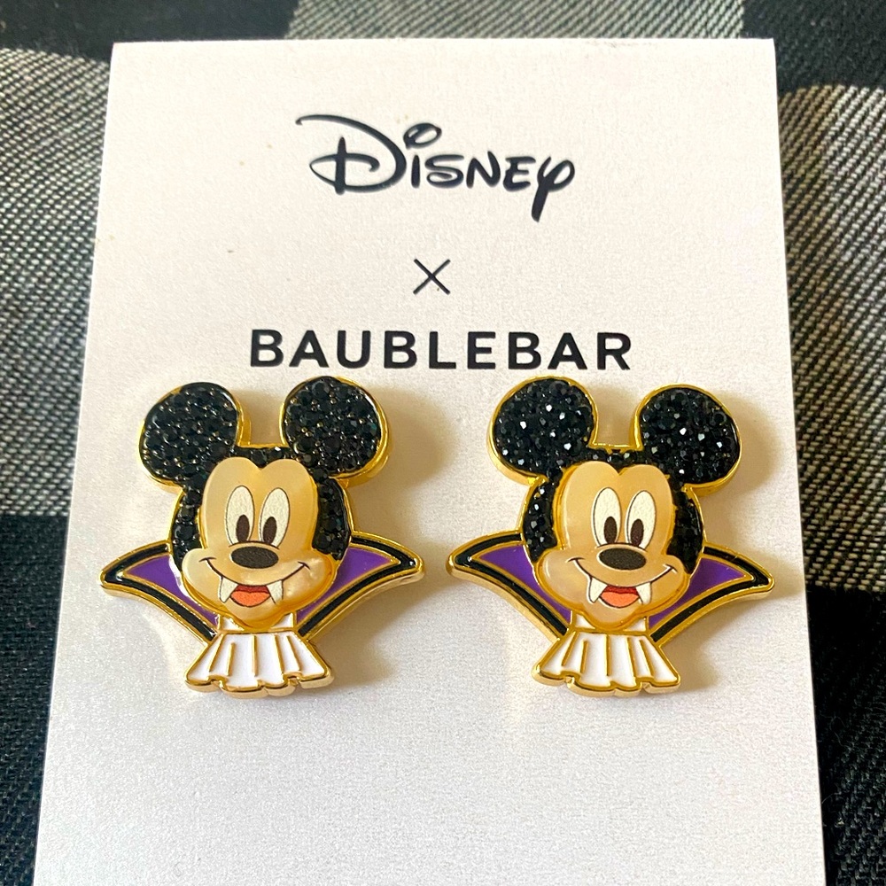 Dracula Mickey Mouse Disney Baublebar Halloween Earrings